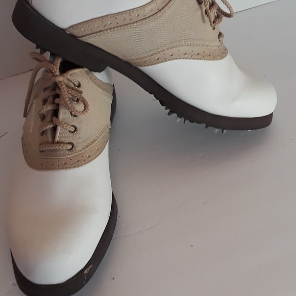 saddle oxford golf shoes